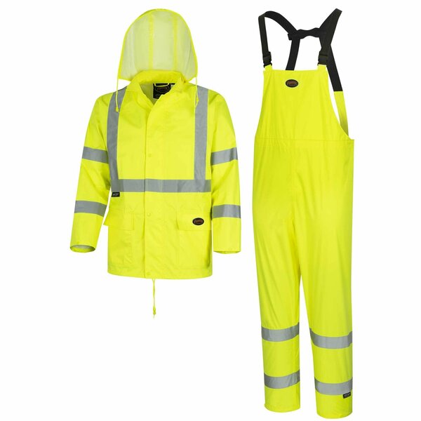 Pioneer Oxford PVC Hi Viz Rain Suit, Green, XL V1080360U-XL